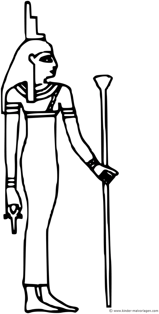 aegyptische-goettin-mit-stab-ausmalvorlage
