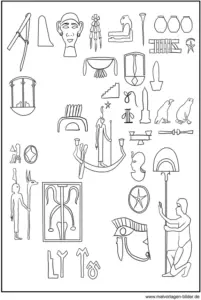 aegyptische-symbole-und-figuren-malvorlage