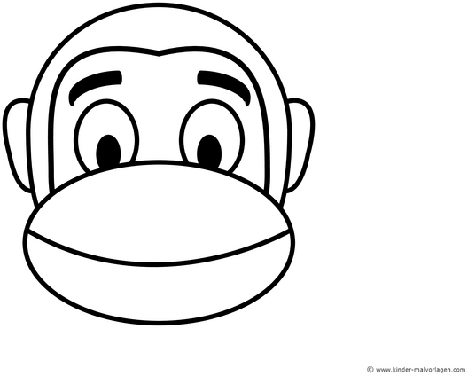affe-kopf-mit-grossen-augen-und-breitem-laecheln