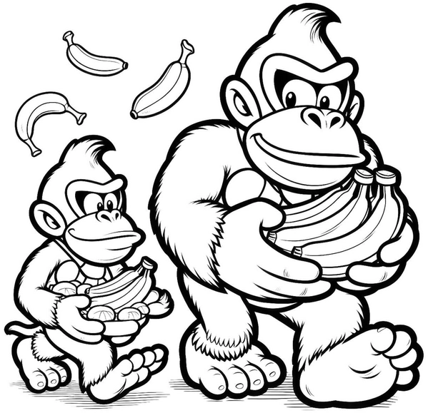 affen-mit-bananen-malvorlage
