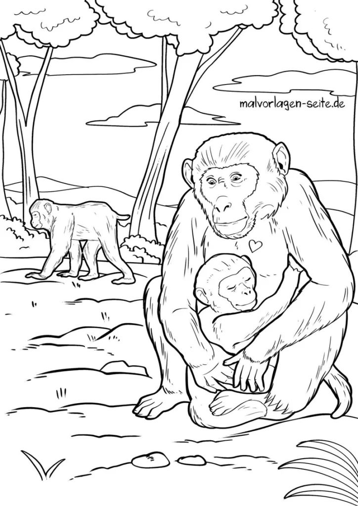 affenfamilie-in-der-natur