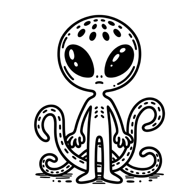 alien-mit-tentakeln-ausmalvorlage