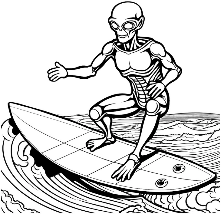 alien-surfer-auf-malvorlage