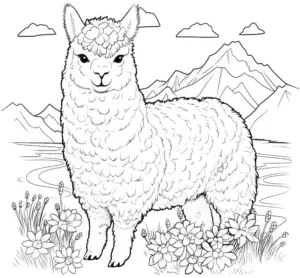alpaka-ausmalvorlage-natur-landschaft