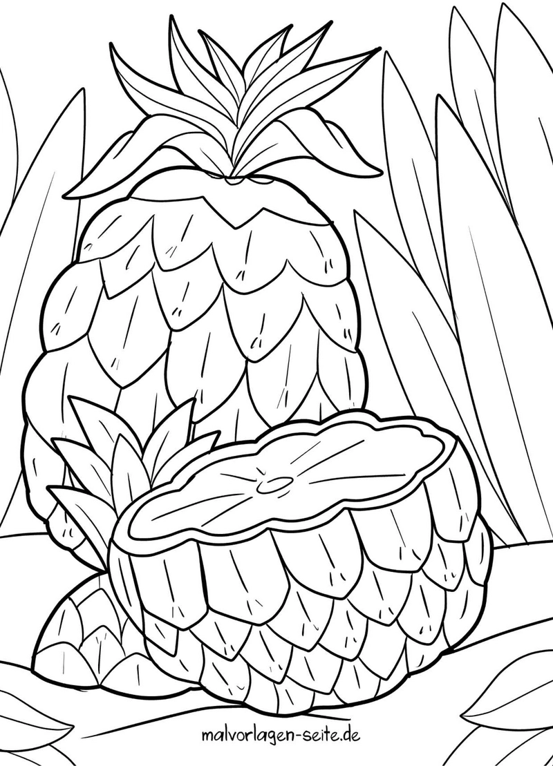 ananas-frucht-ausmalvorlage