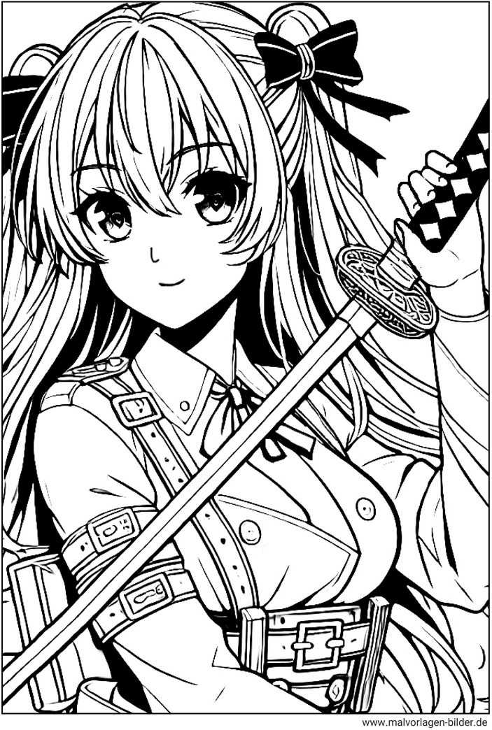 anime-maedchen-mit-schwert-ausmalvorlage