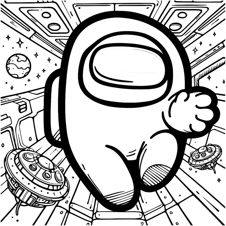 astronaut-im-weltall-ausmalvorlage