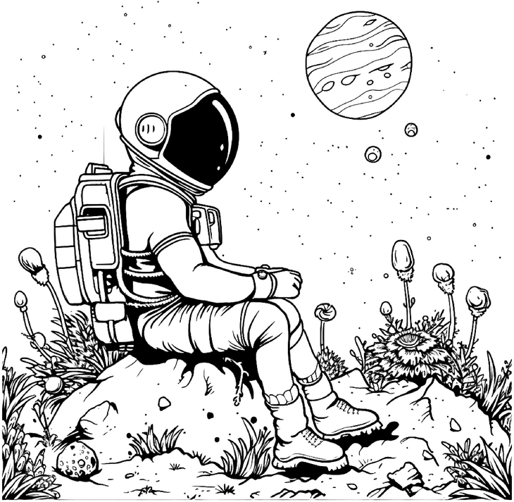 astronaut-im-weltall-mit-pflanzen-und-jupiter