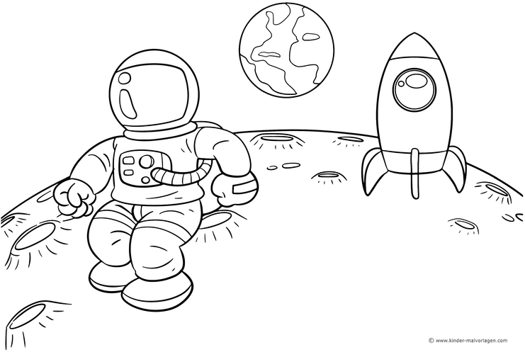 astronaut-im-weltall-mit-rakete-und-erde