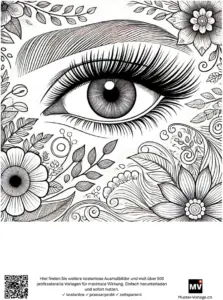 auge-mit-blumen-und-pflanzen-malvorlage