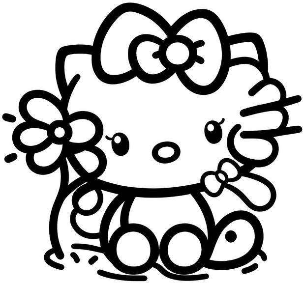 ausmalbild-niedliche-katze-mit-blume