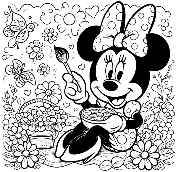 ausmalvorlage-fröhliche-figur-blumenfeld