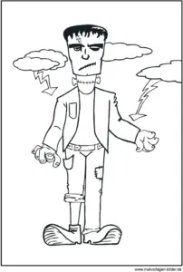 ausmalvorlage-monster-mit-blitzen-und-wolken
