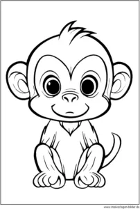 baby-affe-suesse-malvorlage