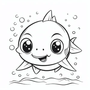 baby-hai-mit-blasen-im-wasser-malvorlage
