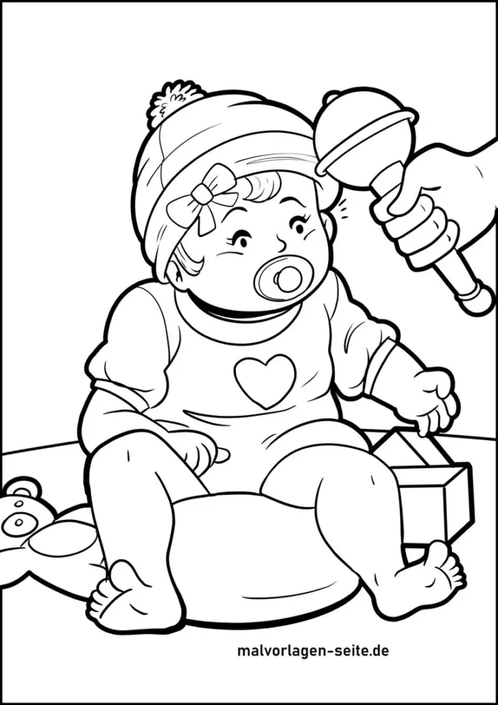 baby-mit-rasselspielzeug-ausmalvorlage