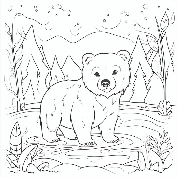 baer-im-wald-ausmalvorlage-natur-landschaft