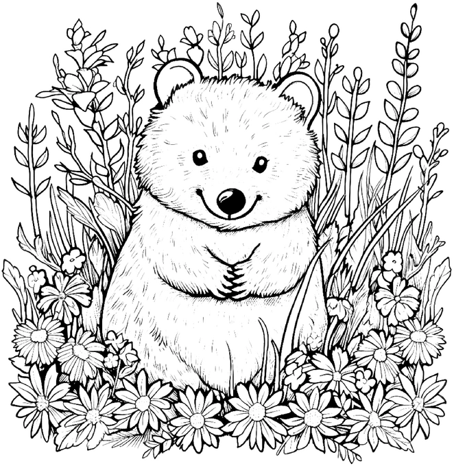 baer-in-blumenwiese-malvorlage