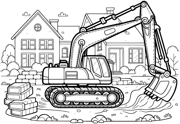 bagger-auf-baustelle-mit-materialien