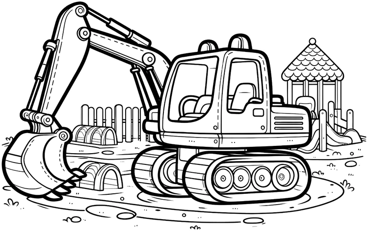 bagger-ausmalvorlage-spielplatz