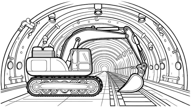 bagger-im-tunnel-malvorlage