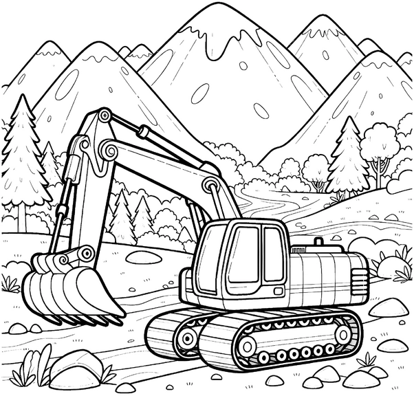 bagger-in-der-natur-malvorlage