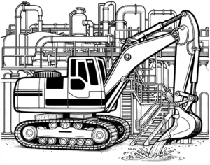 bagger-vor-industrie-ausmalvorlage