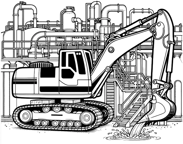 bagger-vor-industrie-ausmalvorlage
