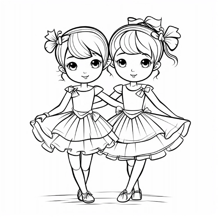 ballerina-malvorlage-freundschaft-tanzhandinhand