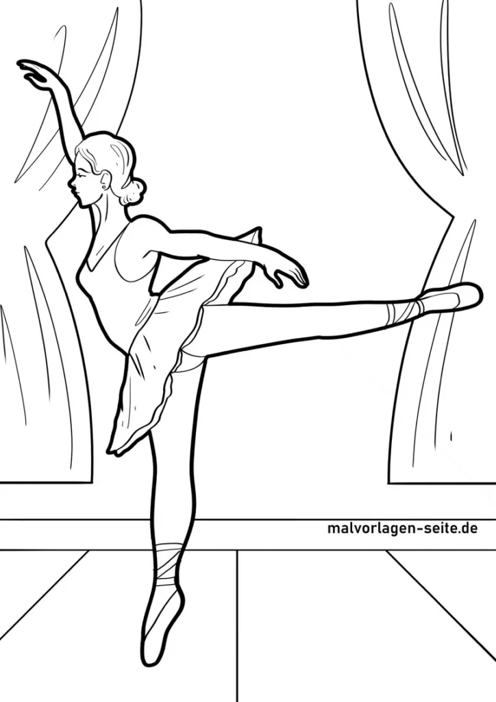 ballett-ballerina-mit-vorhang-und-buehne