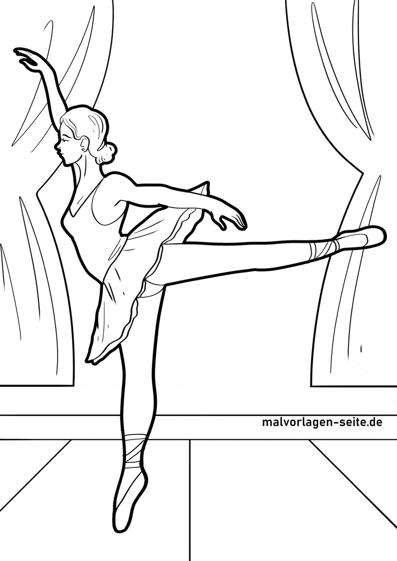 ballett-ballerina-mit-vorhang-und-buehne