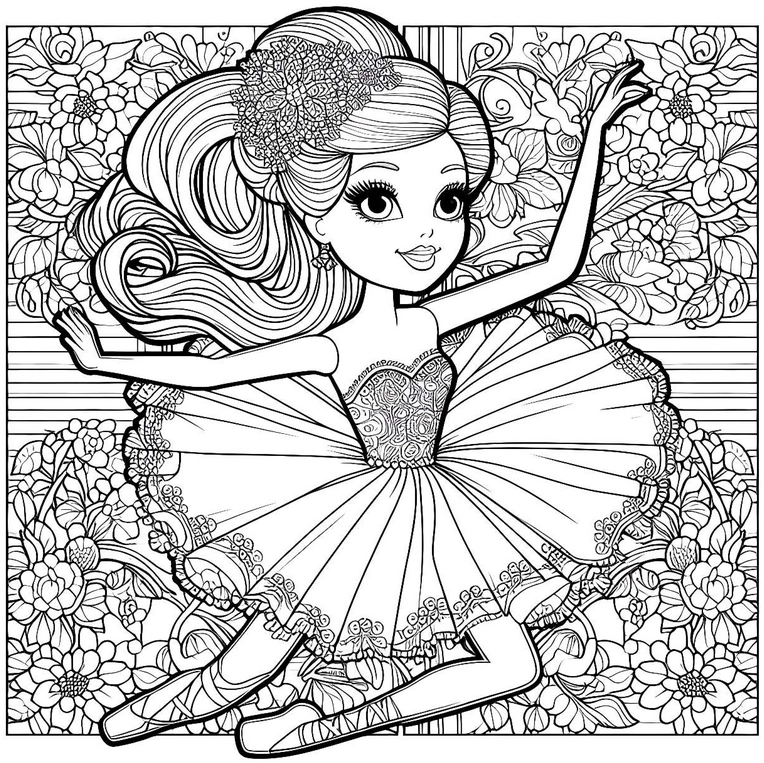balletttaenzerin-im-blumenmuster-ausmalbild