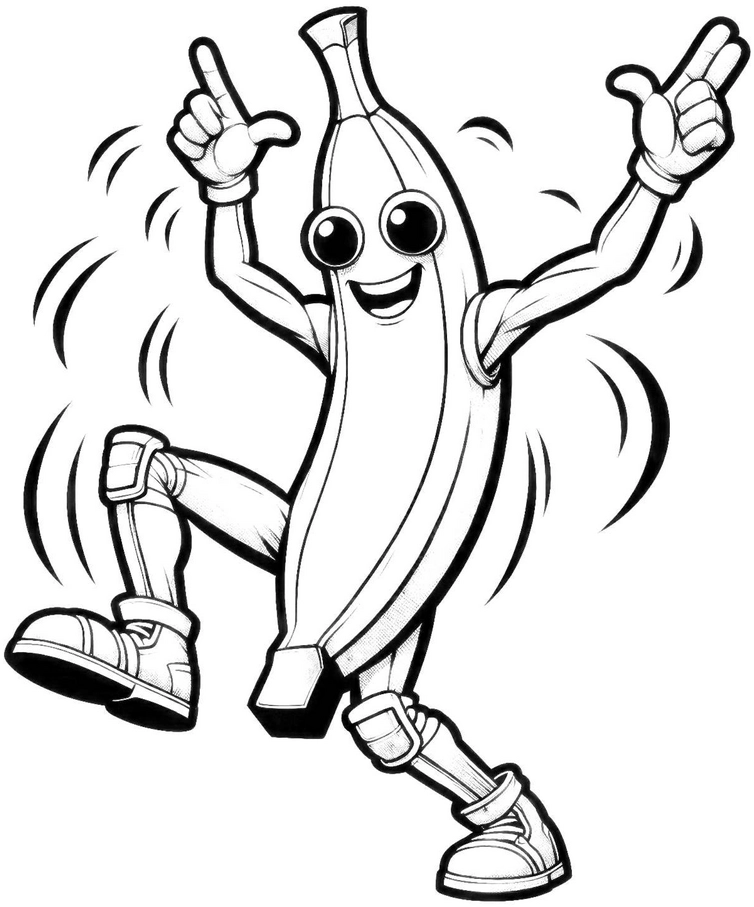 banana-charakter-malen-ausmalvorlage