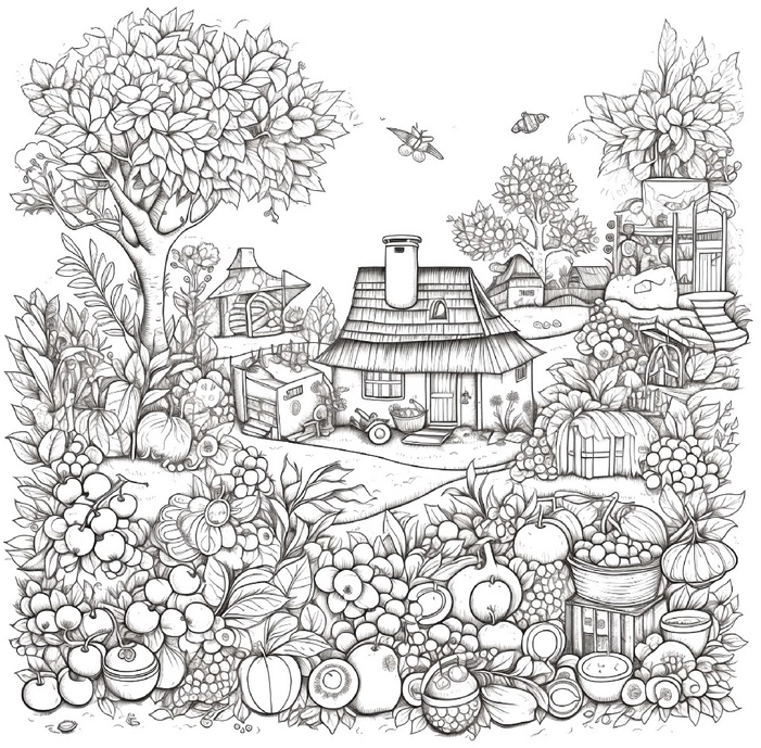 bauernhof-mit-obstgarten-und-pflanzen