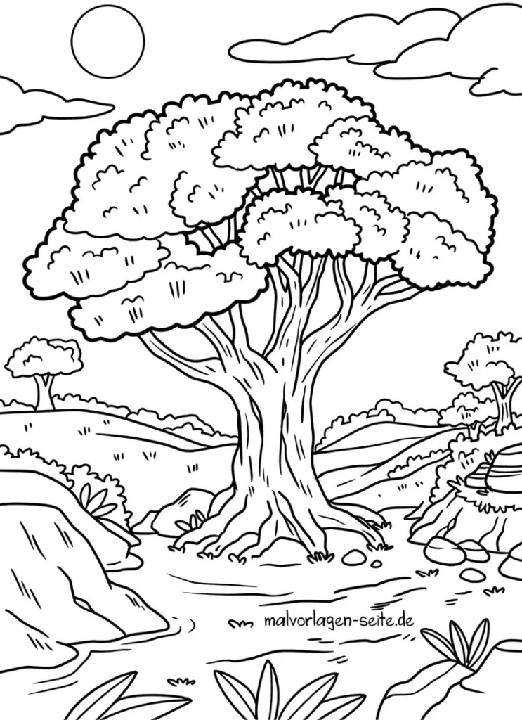 baum-in-der-natur-malvorlage
