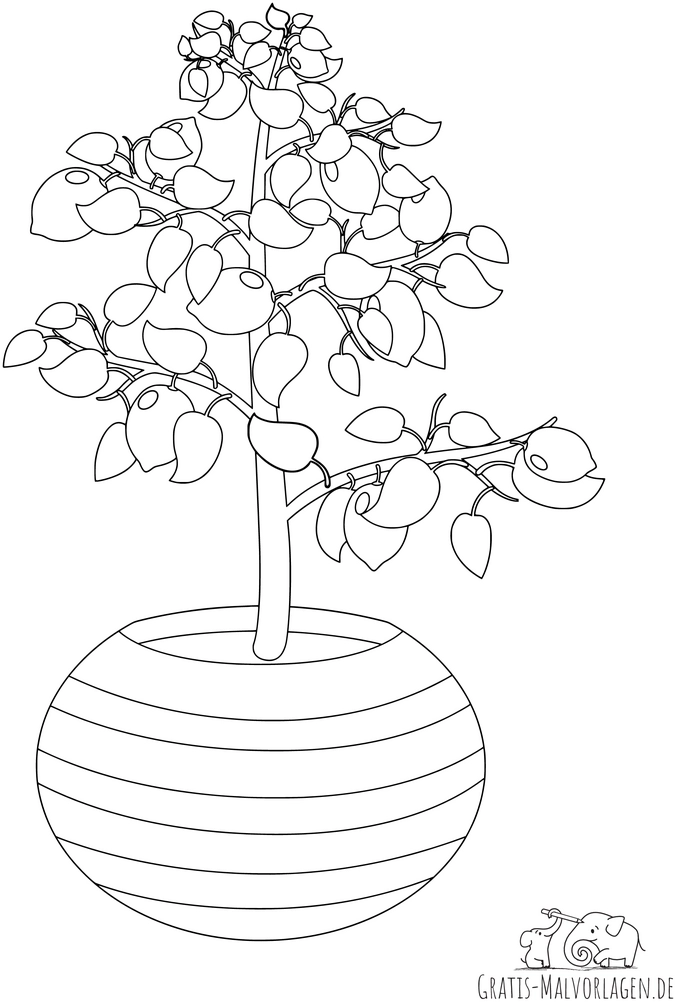 baum-mit-blaettern-und-topf