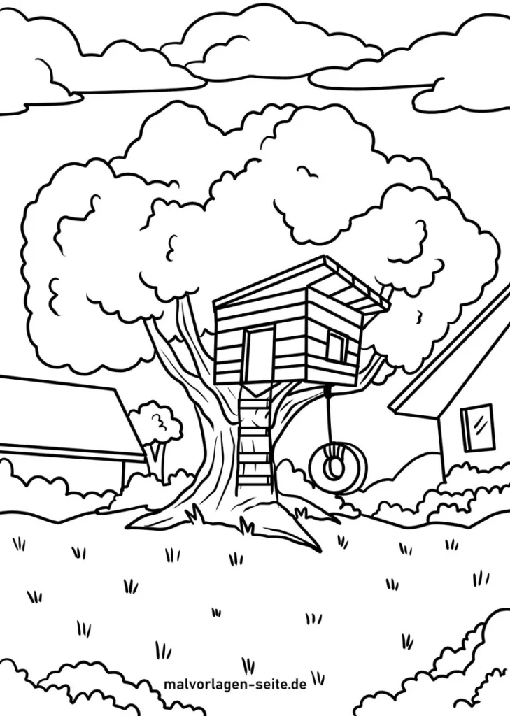 baumhaus-in-der-natur-ausmalvorlage
