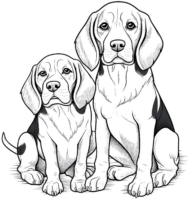 beagle-hunde-malvorlage-ausmalen