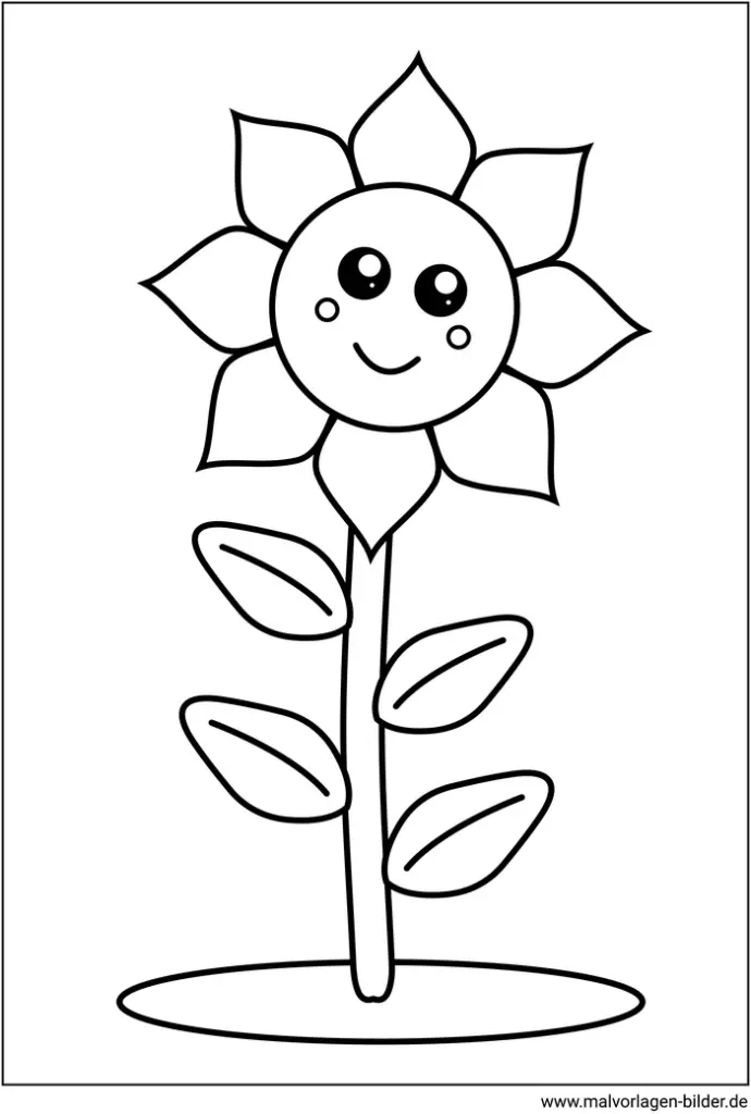blume-mit-gesicht-malvorlage