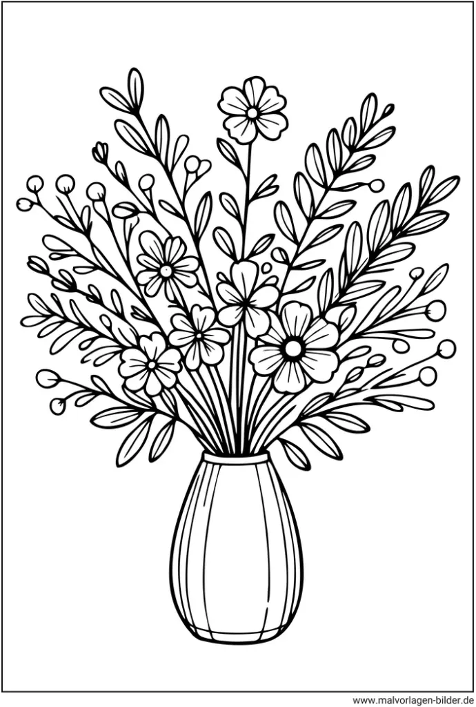 blumen-in-einer-vase-ausmalvorlage