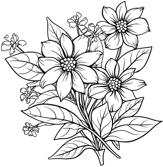 blumenstrauss-ausmalvorlage