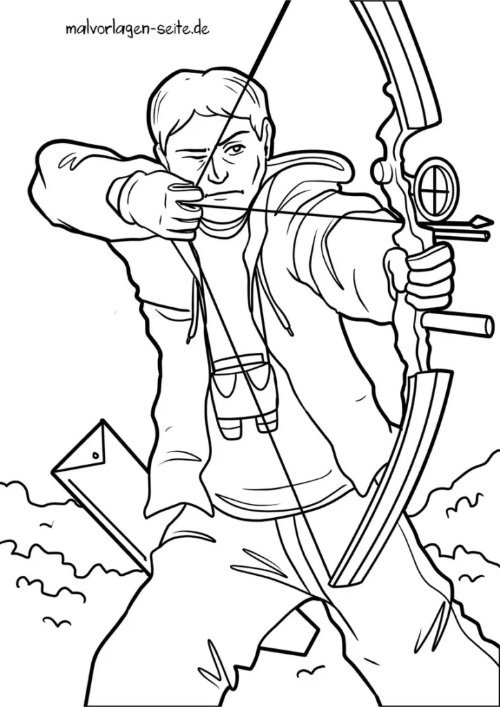 bogenschuetzen-in-aktion-malen