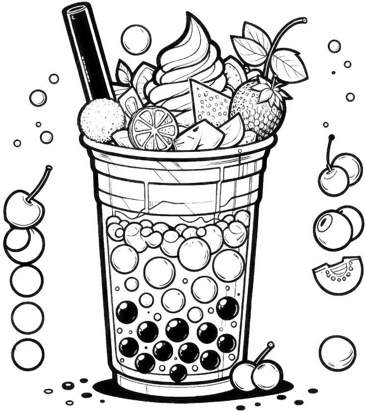 bubble-tea-mit-fruechten-ausmalbild