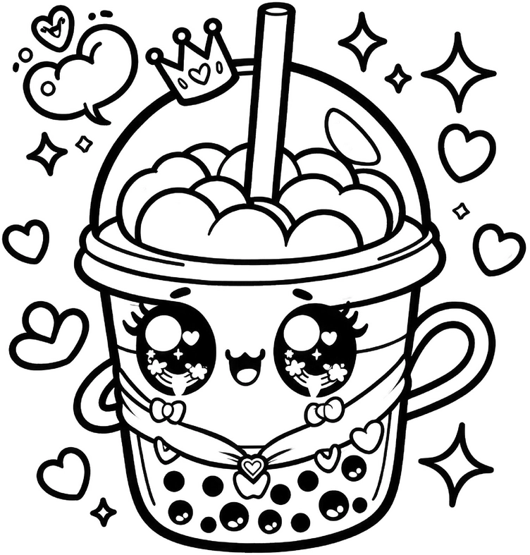 bubble-tea-mit-krone-und-herzen-ausmalvorlage