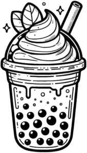 bubble-tea-mit-sahne-und-tapioka-ausmalbild