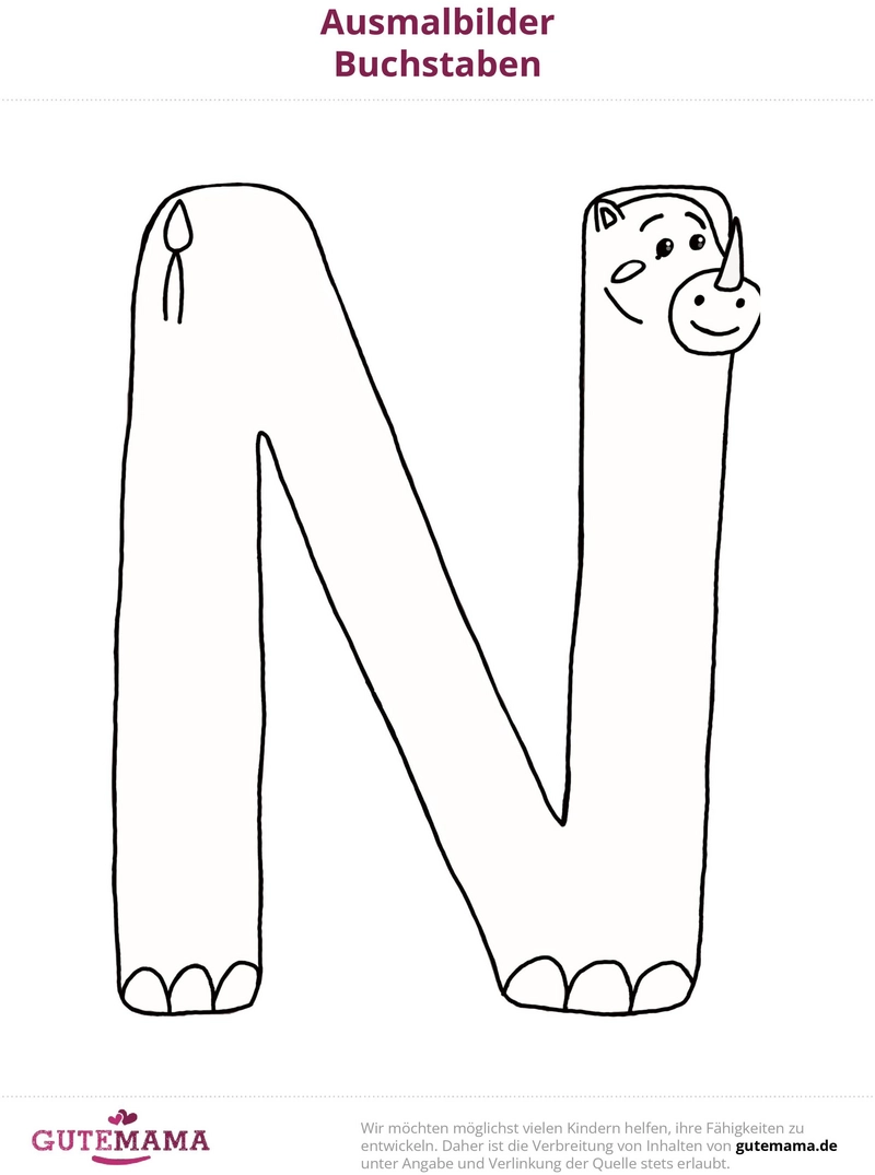 buchstaben-n-einhorn-malvorlage
