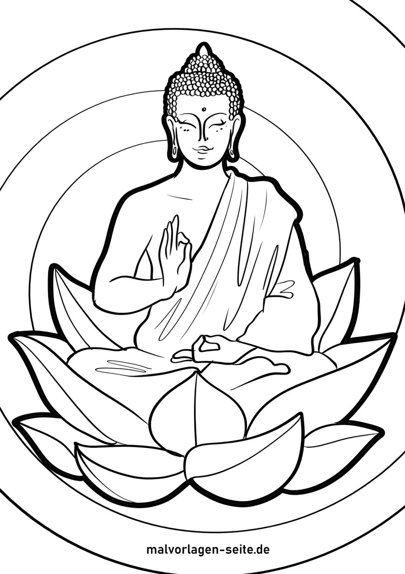 buddha-auf-lotusbluete-malvorlage