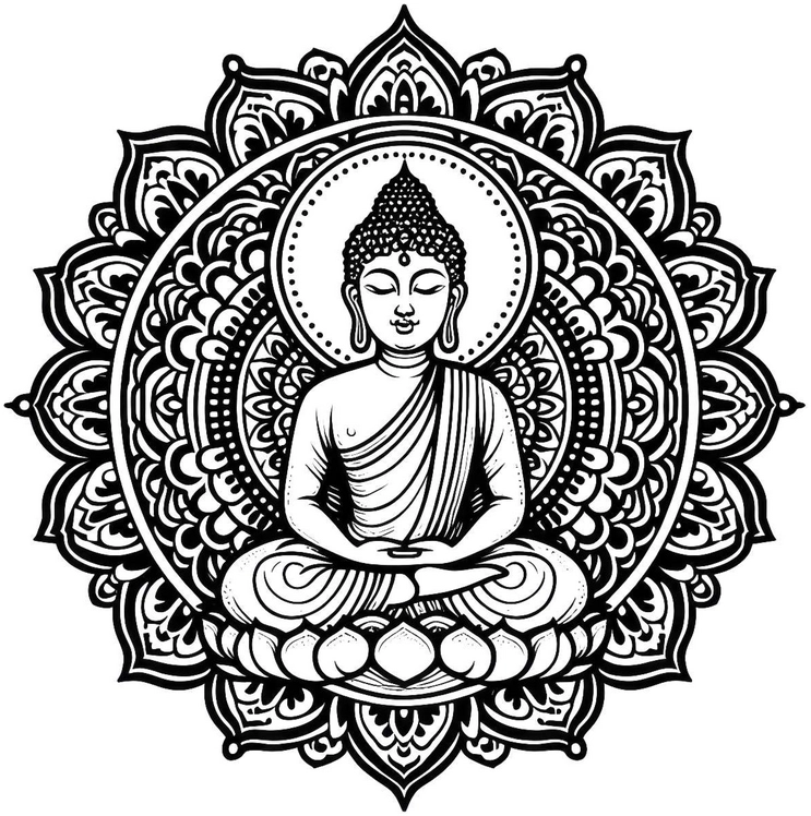 buddha-im-mandala-stil-ausmalvorlage