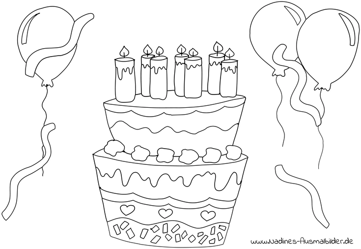 bunte-geburtstagstorte-mit-luftballons-und-luftschlangen