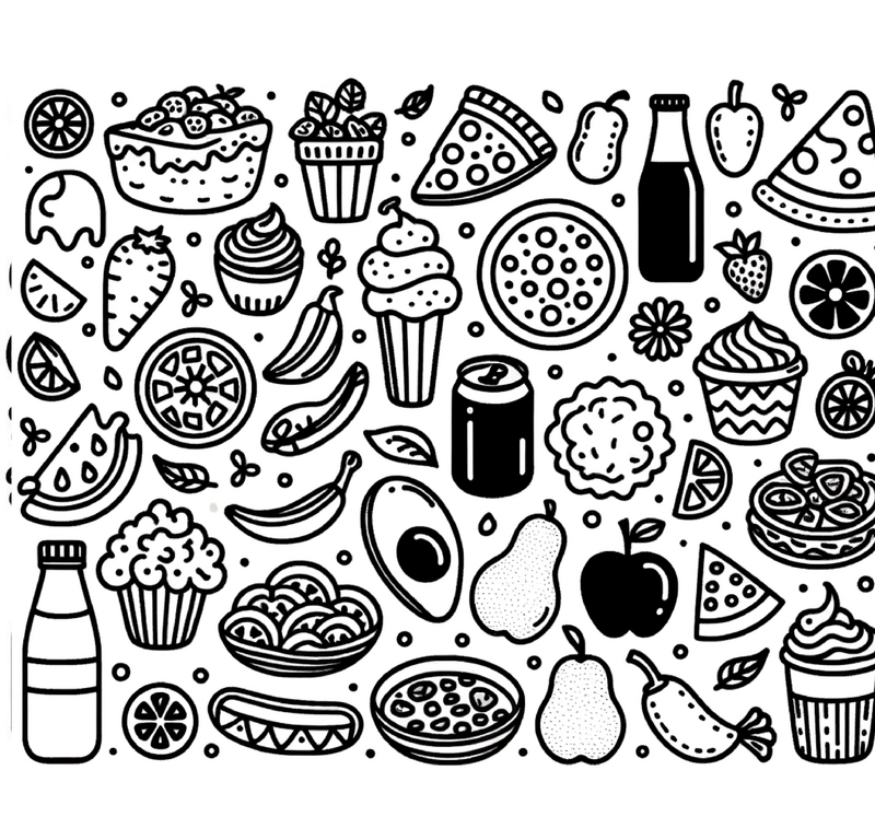 bunte-lebensmittel-und-obst-ausmalvorlage